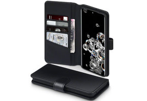 Qubits - luxe echt lederen wallet hoes - Samsung Galaxy S20 Ultra - Zwart