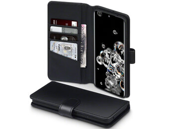 Qubits - luxe echt lederen wallet hoes - Samsung Galaxy S20 Ultra - Zwart