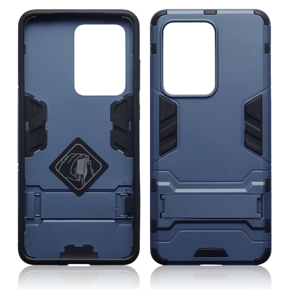 Double Armor Layer hoes Blauw met stand voor de Samsung Galaxy S20 Ultra