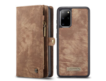 Caseme - vintage 2 in 1 portemonnee hoes - Samsung Galaxy S20 Plus - Bruin