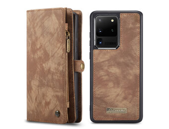 Caseme - vintage 2 in 1 portemonnee hoes - Samsung Galaxy S20 Ultra - Bruin