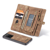 Vintage 2 in 1 portemonnee hoes Bruin voor de Samsung Galaxy S20 Ultra