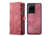 Caseme - vintage 2 in 1 portemonnee hoes - Samsung Galaxy S20 Ultra - Rood