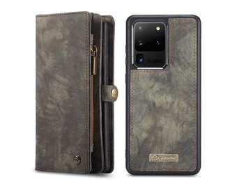 Caseme - vintage 2 in 1 portemonnee hoes - Samsung Galaxy S20 Ultra - Grijs