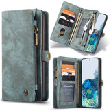 Vintage 2 in 1 portemonnee hoes Blauw voor de Samsung Galaxy S20