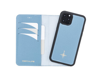 NorthLife iPhone 11 Pro - Leren Afneembare 2-in-1 bookcase telefoonhoes - Lichtblauw