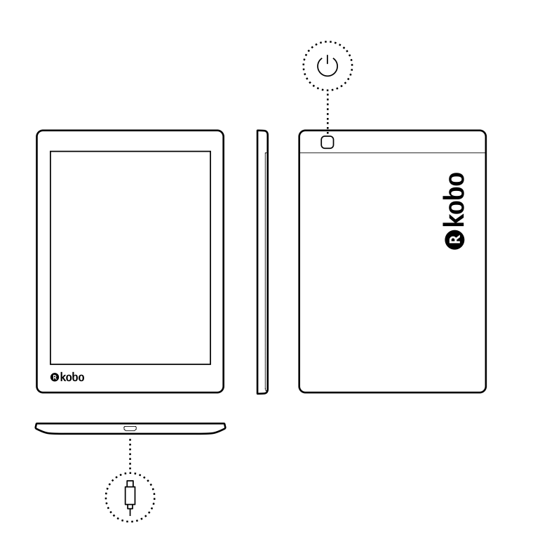 kobo aura edition 2 dimensions