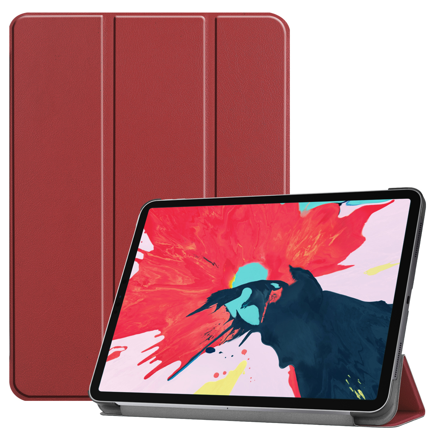 3-Vouw sleepcover hoes Bordeaux Rood voor de iPad Pro 11 inch (2020)