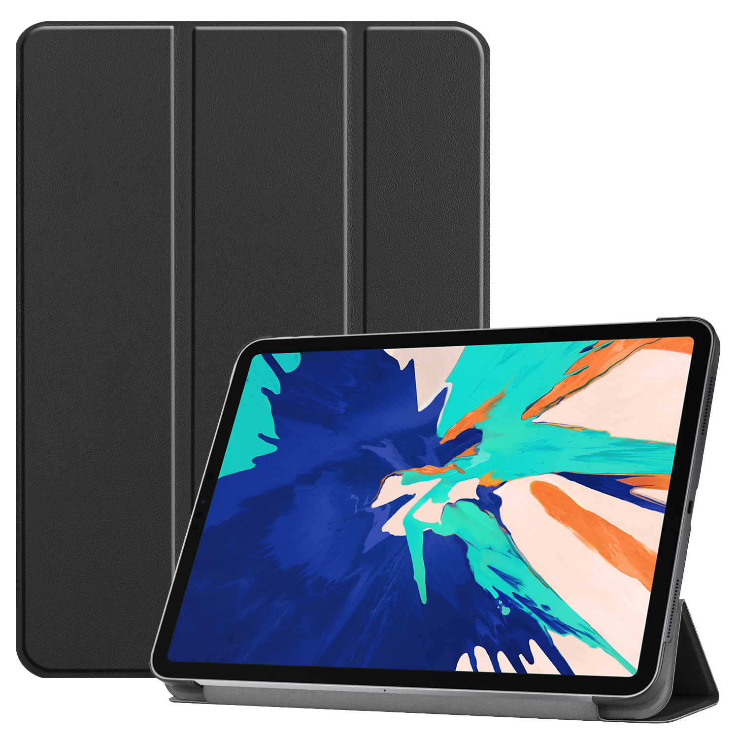 3-Vouw sleepcover hoes Zwart voor de iPad Pro 12.9 inch (2020)