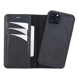 iPhone 11 Pro leren afneembare 2-in-1 bookcase telefoonhoes - Zwart