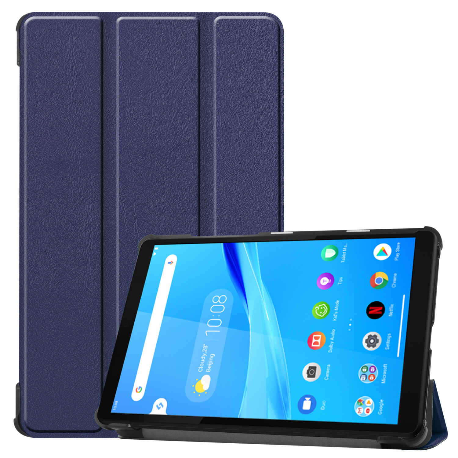 3-Vouw sleepcover hoes Blauw voor de Lenovo Tab M8
