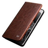 Echt lederen luxe wallet hoes Bruin voor de Samsung Galaxy S20 Ultra