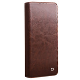 Echt lederen luxe wallet hoes Bruin voor de Samsung Galaxy S20 Ultra