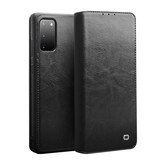 Echt lederen luxe wallet hoes Zwart voor de Samsung Galaxy S20