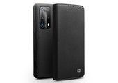 Qialino - echt lederen luxe wallet hoes - Huawei P40 - Zwart