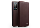 Qialino - echt lederen luxe wallet hoes - Huawei P40 - Bruin