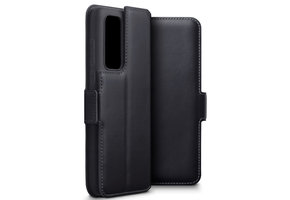 Qubits - lederen slim folio wallet hoes - Huawei P40 - Zwart