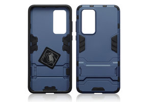 Qubits - Double Armor Layer hoes met stand - Huawei P40 - Blauw
