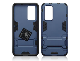 Qubits - Double Armor Layer hoes met stand - Huawei P40 - Blauw