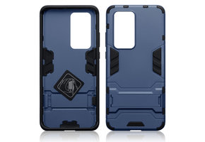 Qubits - Double Armor Layer hoes met stand - Huawei P40 Pro - Blauw