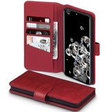 Luxe echt lederen wallet hoes Rood voor de Samsung Galaxy S20 Ultra