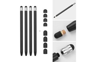 4 stuks - Stylus touchscreen pennetjes - Zwart