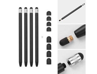 4 stuks - Stylus touchscreen pennetjes - Zwart