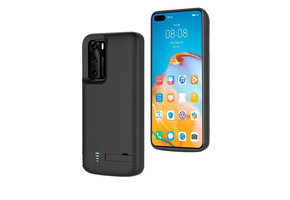 Lunso - Battery Power Case hoes - Huawei P40 - 4800 mAh - Zwart