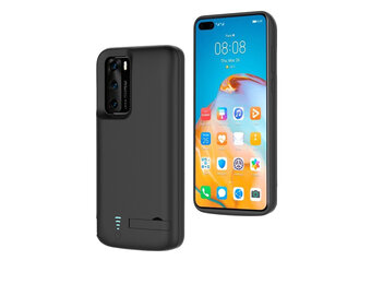 Lunso - Battery Power Case hoes - Huawei P40 - 4800 mAh - Zwart