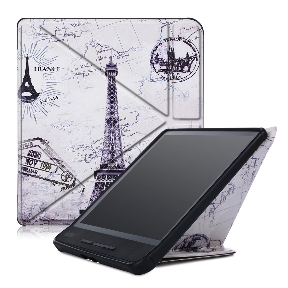 Sleepcover origami hoes Eiffeltoren voor de Kobo Forma (8 inch)