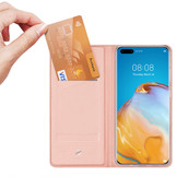 Pro serie slim wallet Rose Goud hoes voor de Huawei P40