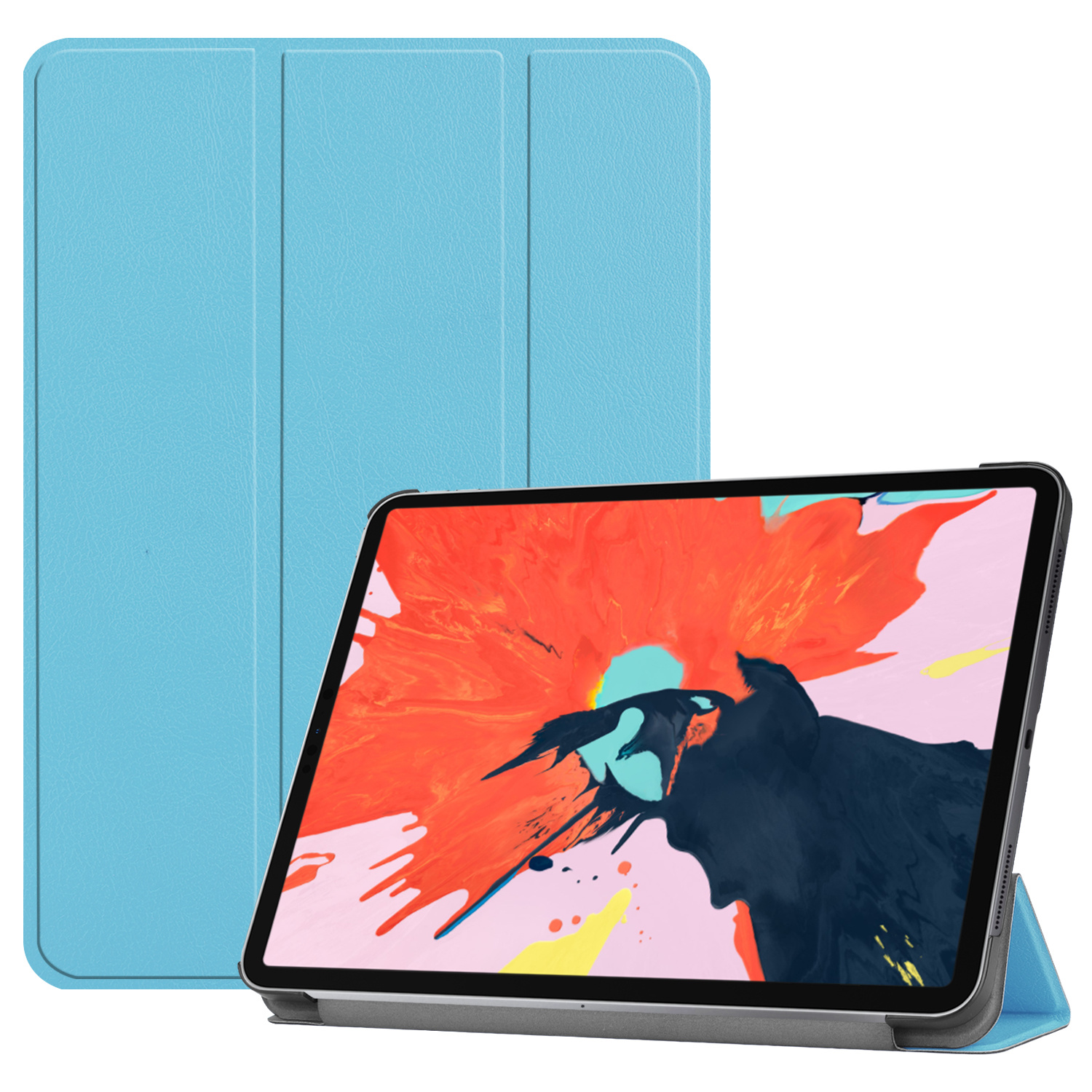 3-Vouw sleepcover hoes Lichtblauw voor de iPad Pro 12.9 inch (2020)