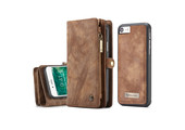 Caseme - vintage 2 in 1 portemonnee hoes - iPhone SE (2022 / 2020) / 8 / 7 / 6(s) - Bruin