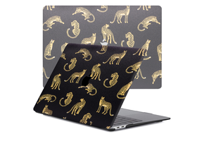 Lunso MacBook Air 13 inch M1 (2020) cover hoes - case - Leopard Black