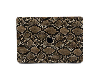 Lunso MacBook Air 13 inch M1 (2020) cover hoes - case - Snake Pattern Brown