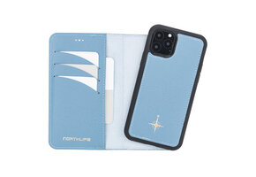 NorthLife iPhone 11 Pro Max - Leren Afneembare 2-in-1 bookcase telefoonhoes - Lichtblauw