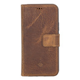 iPhone 11 Pro lederen afneembare 2-in-1 bookcase hoes - Cognac