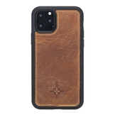 iPhone 11 Pro lederen afneembare 2-in-1 bookcase hoes - Cognac