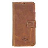 iPhone 11 Pro Max lederen afneembare 2-in-1 bookcase hoes - Cognac