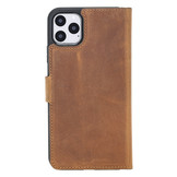 iPhone 11 Pro Max lederen afneembare 2-in-1 bookcase hoes - Cognac