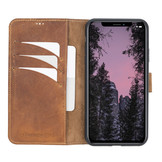 iPhone 11 Pro Max lederen afneembare 2-in-1 bookcase hoes - Cognac