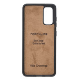 Echt lederen uitneembare 2-in-1 (RFID) bookcase hoes Villa Cruoninga Cognac voor de Samsung Galaxy S20