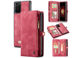 Caseme - vintage 2 in 1 portemonnee hoes - Samsung Galaxy Note 20 - Rood