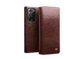 Qialino - echt lederen luxe wallet hoes - Samsung Galaxy Note 20 - Bruin