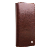 Echt lederen luxe wallet hoes Bruin voor de Samsung Galaxy Note 20