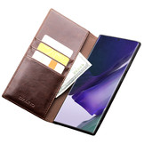 Echt lederen luxe wallet hoes Bruin voor de Samsung Galaxy Note 20