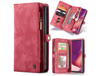 Caseme - vintage 2 in 1 portemonnee hoes - Samsung Galaxy Note 20 Ultra - Rood