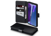 Qubits - luxe echt lederen wallet hoes - Samsung Galaxy Note 20 - Zwart