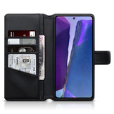 Luxe echt lederen wallet hoes Zwart voor de Samsung Galaxy Note 20