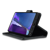 Luxe echt lederen wallet hoes Zwart voor de Samsung Galaxy Note 20